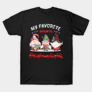 My Favorite Color is Christmas Lights Gnome Lover gift T-Shirt